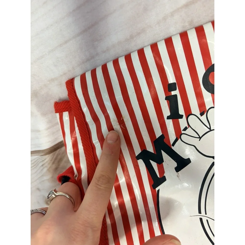 Vintage Mickey Mouse Cooler Messenger Bag Striped‎ Graphic Design Disney 90s